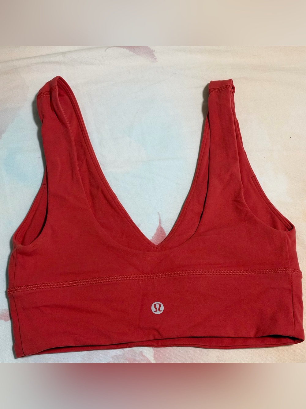 lululemon athletica Red V-Neck Medium Support Sports Bra